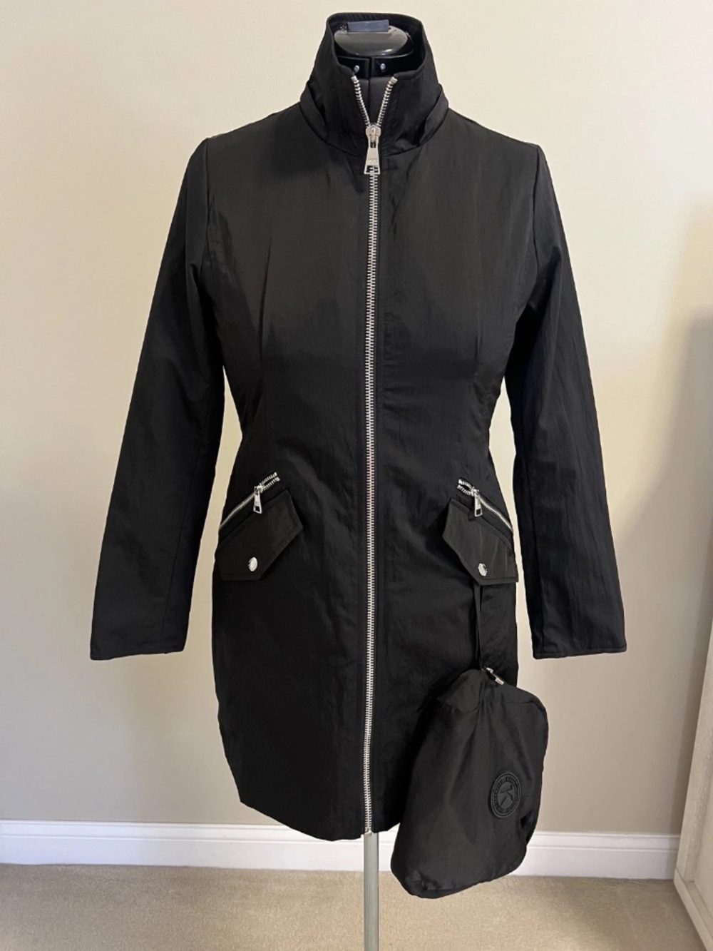 Karl Lagerfeld Black Womens jacket Size XS with black detaile and Bag